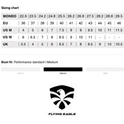 Flying Eagle X5 Shrike Pro Urban Inline Skates Size Chart US UK Mondo - Lucky Skates 