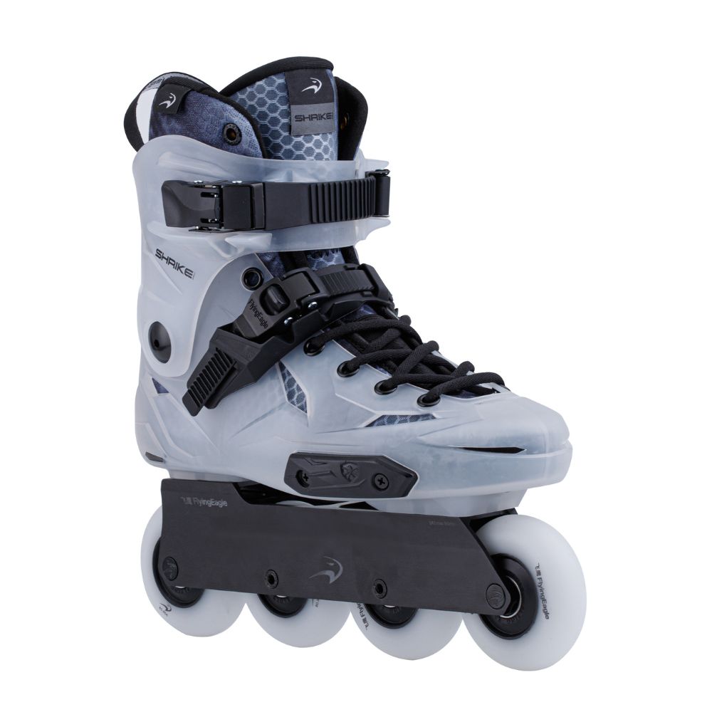 Flying Eagle X5 Shrike Pro Urban Inline Skates Clear Black Grey 80mm - Lucky Skates 