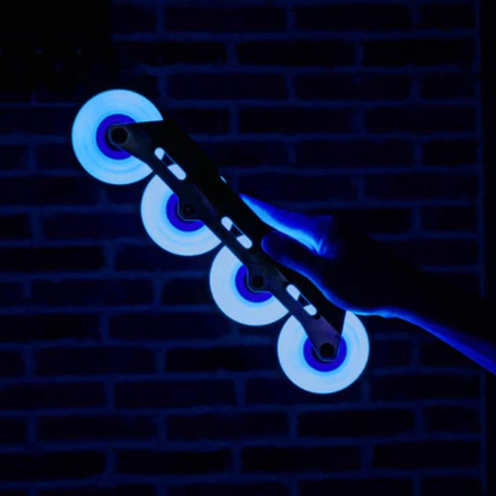 Flying Eagle Light Up LED Lazer Wheels Inline Wheels 88A Blue - Lucky Skates 