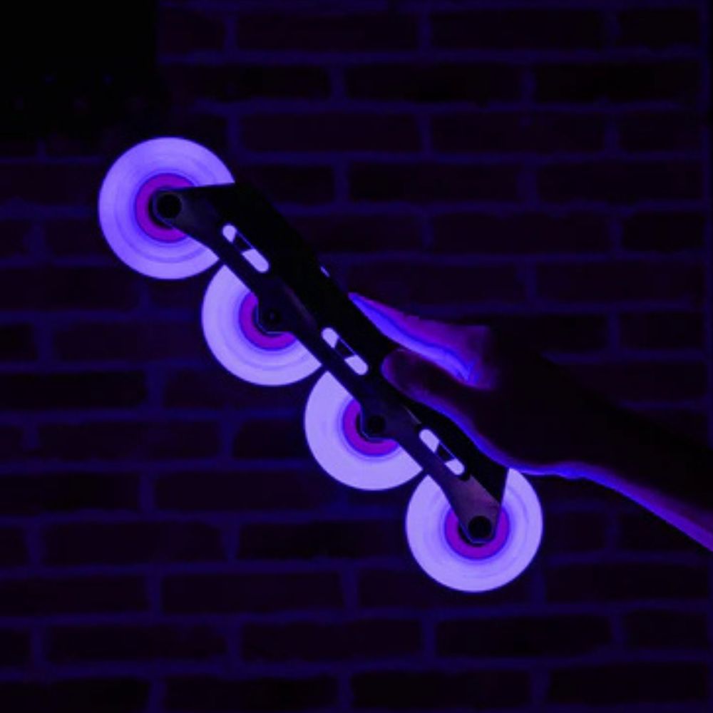 Flying Eagle Light Up LED Lazer Wheels Inline Wheels 88A Purple - Lucky Skates 