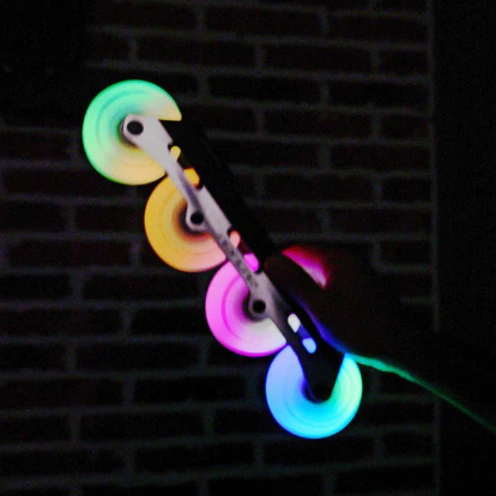 Flying Eagle Light Up LED Lazer Ultra  Inline Skate Wheels Colour Shifting Rainbow 88A - Lucky Skates 