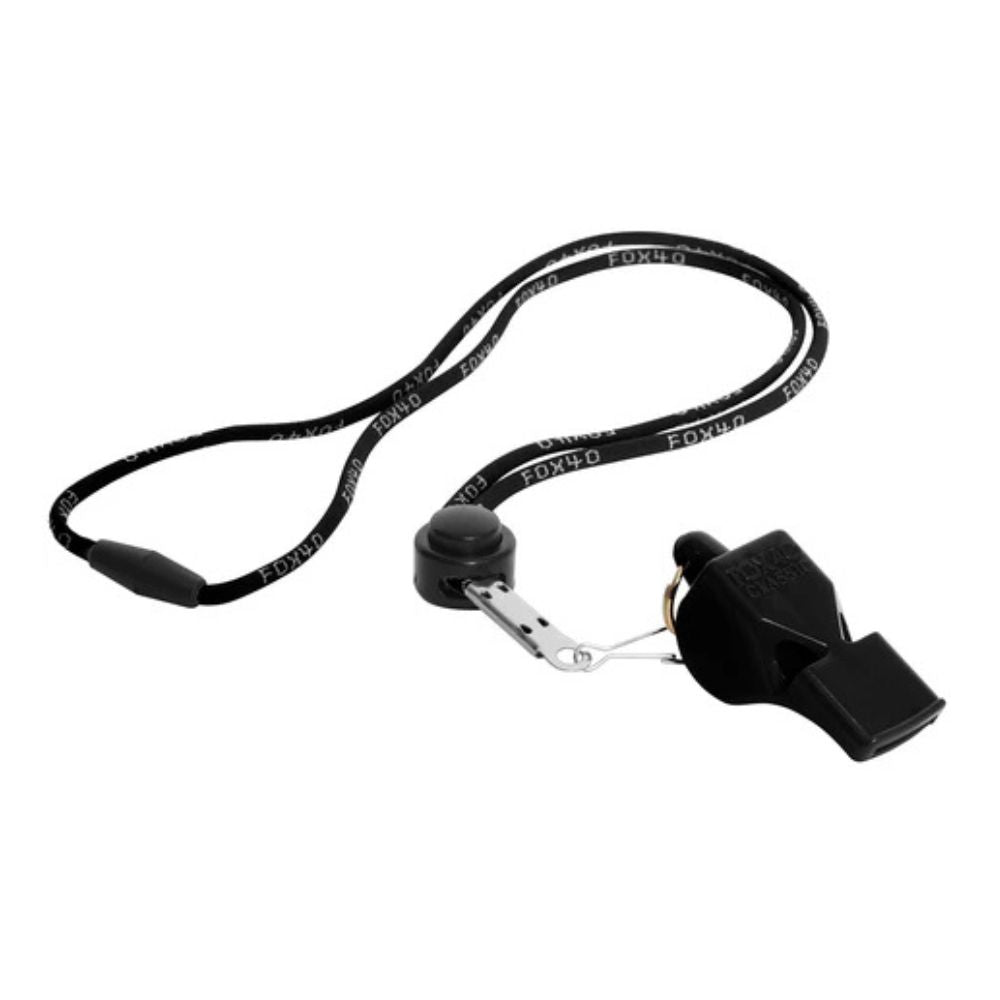 Fox 40 Black Classic Whistle with Black Lanyard - Lucky Skates 