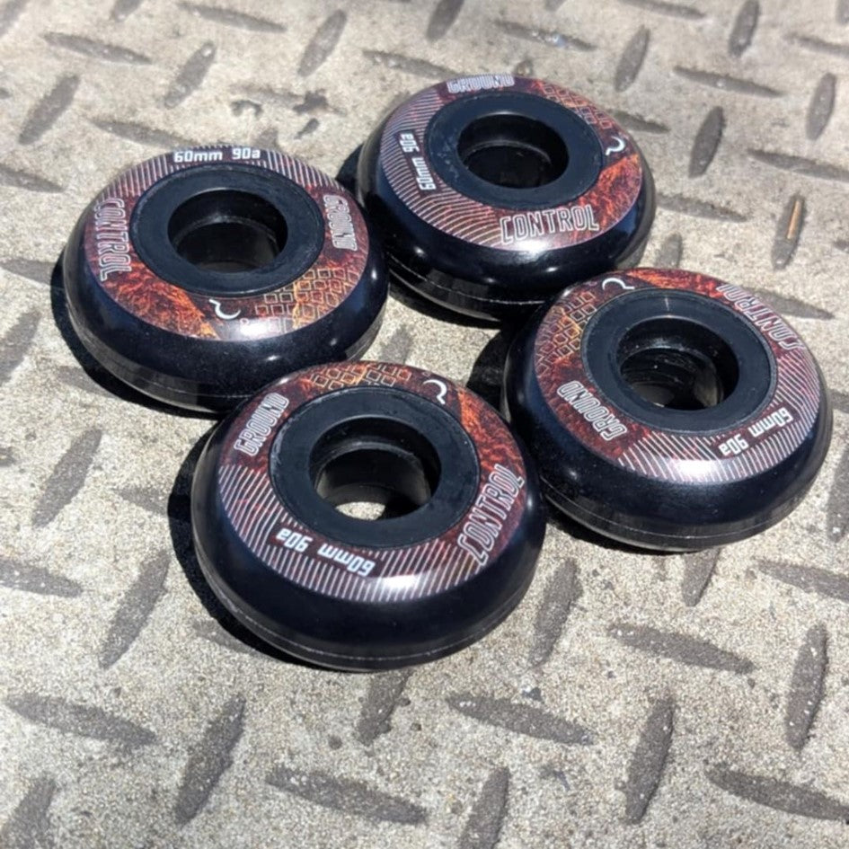 Ground Control CM Black Inline Wheel 60mm 90A - 4 Pack - Lucky Skates