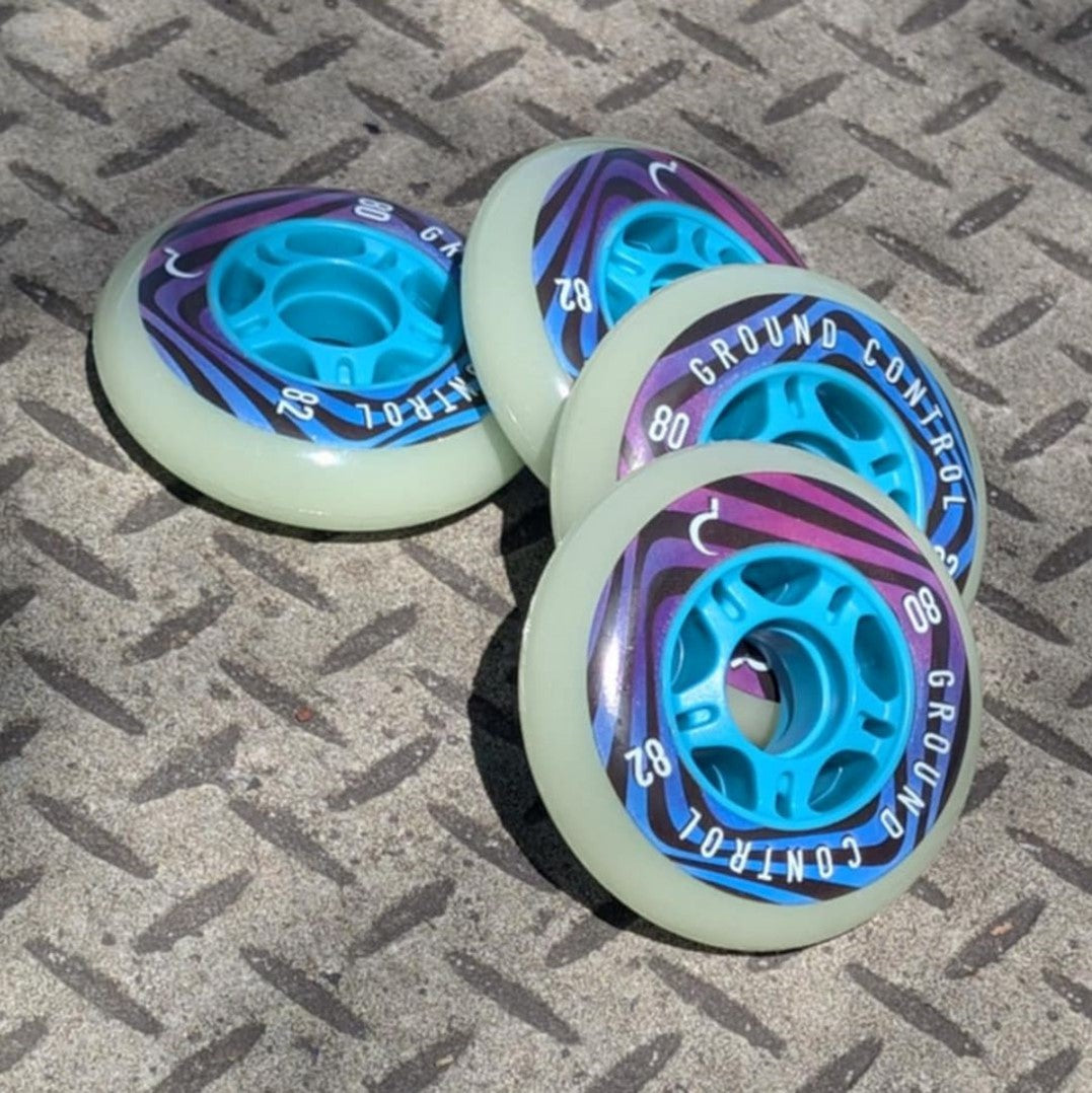 Ground Control Glow Inline Wheels 80mm 82A - 4 Pack - Lucky Skates