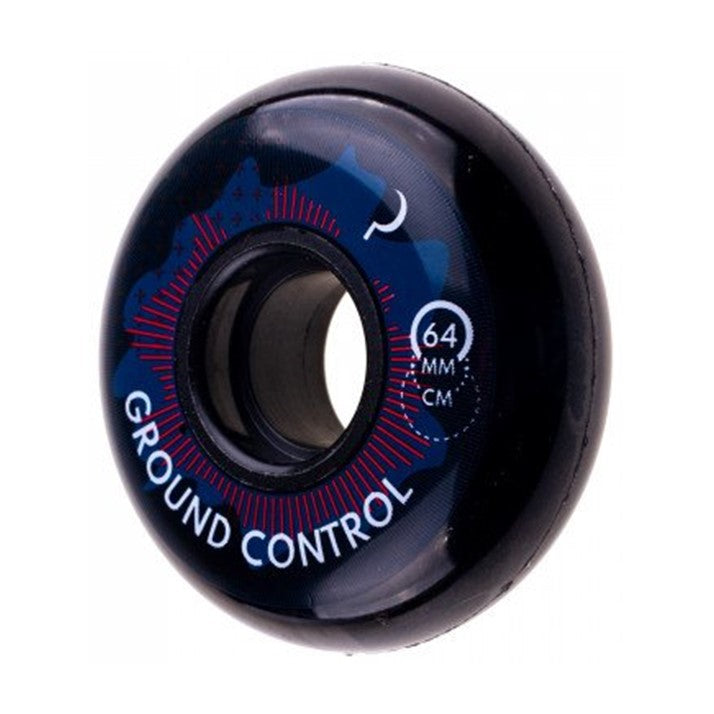 Ground Control CM Turbulence Black Inline Wheels 64mm 92A - 4 Pack - Lucky Skates