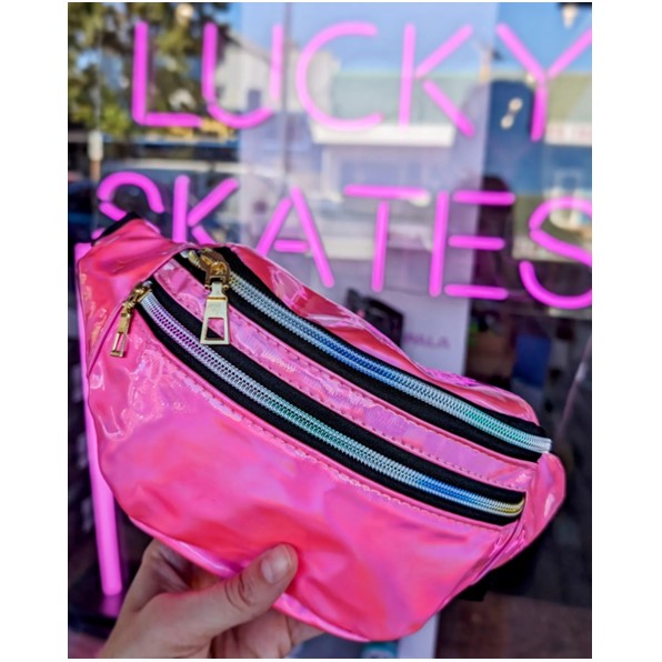 Pink holographic bum bag sale