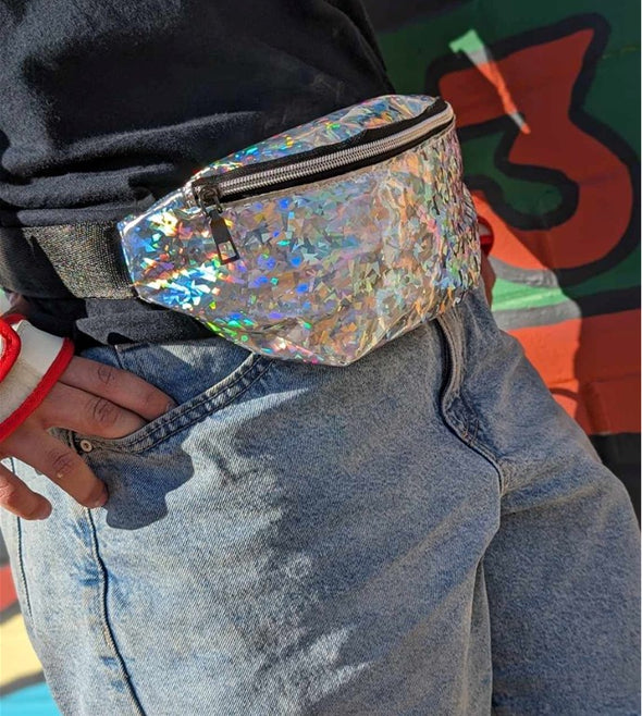 Holographic Shiny 1 Zip Fanny Pack