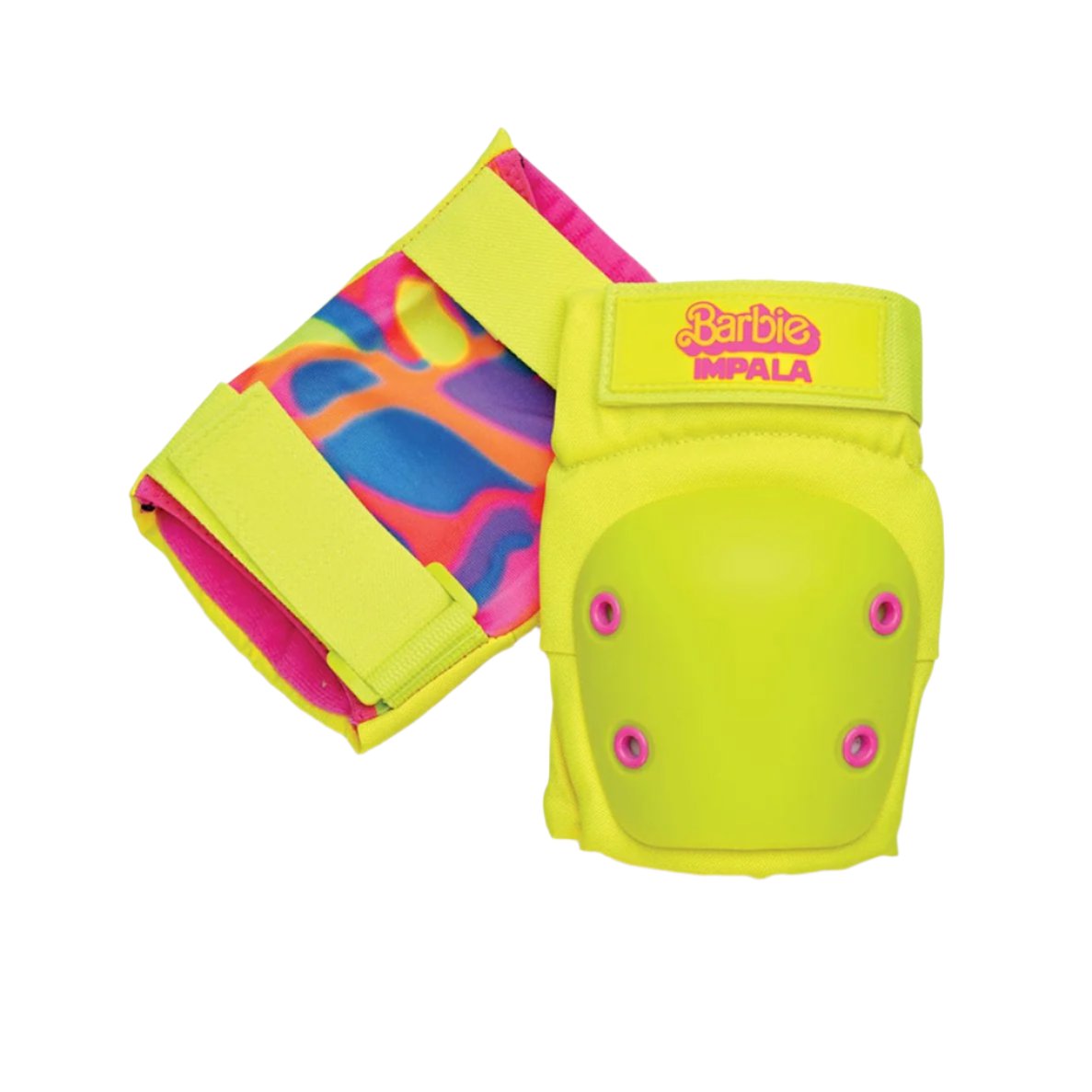 NEON YELLOW AND PINK ELBOW PAD 
