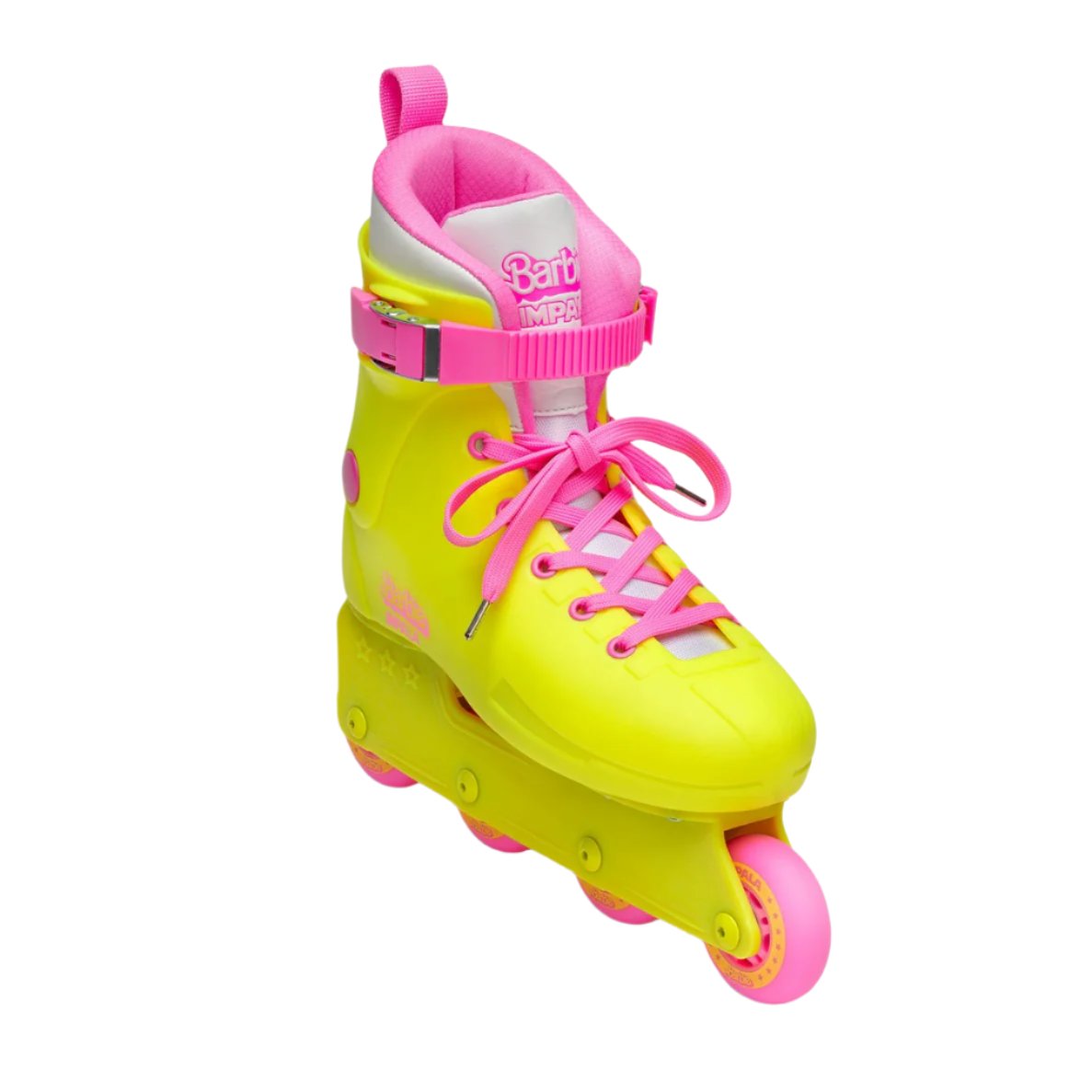 neon yellow pink barbie inline skates