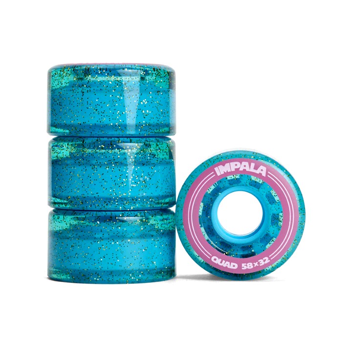 Impala Blue Glitter Wheels 82A - 4 pack - Lucky Skates