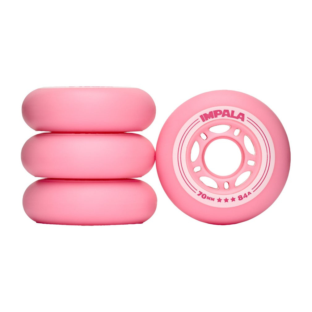 Impala Lightspeed Bubblegum Pink Inline Wheels 70mm 84A - 4 Pack - Lucky Skates