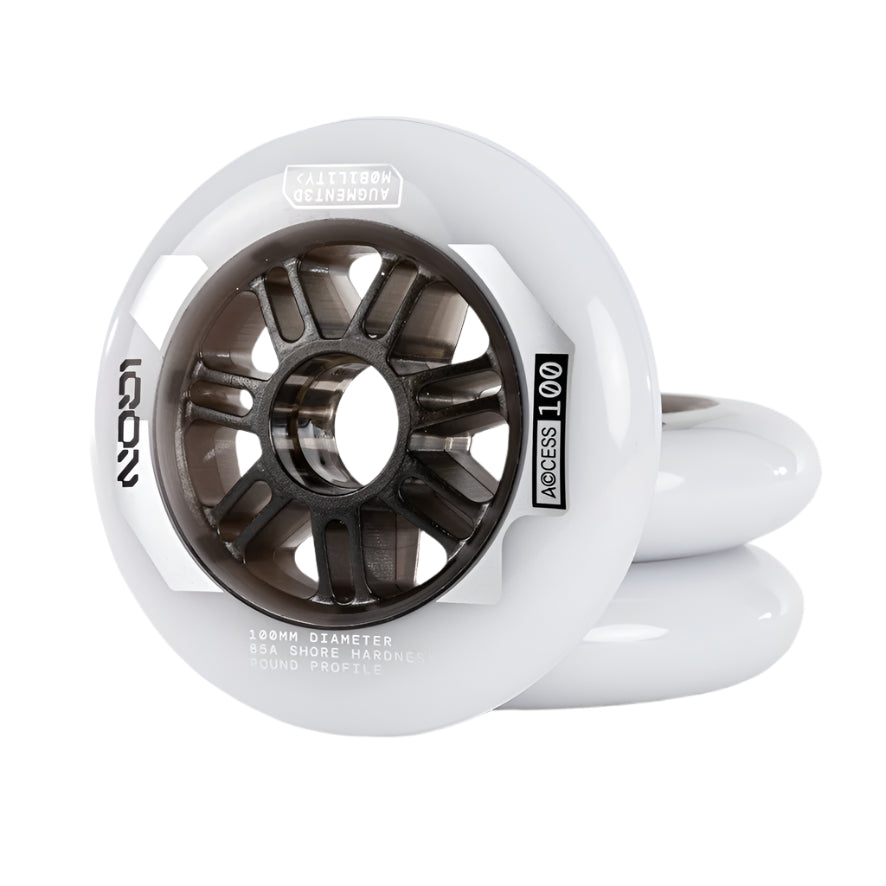 IQON Access 110mm Inline Skate Rollerblade Tri Skate Wheels White 85A - Lucky Skates 