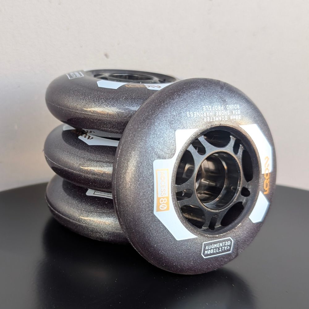 IQON Access Inline Skate Wheels Dark Grey 80mm  85A 4 Pack - Lucky Skates 