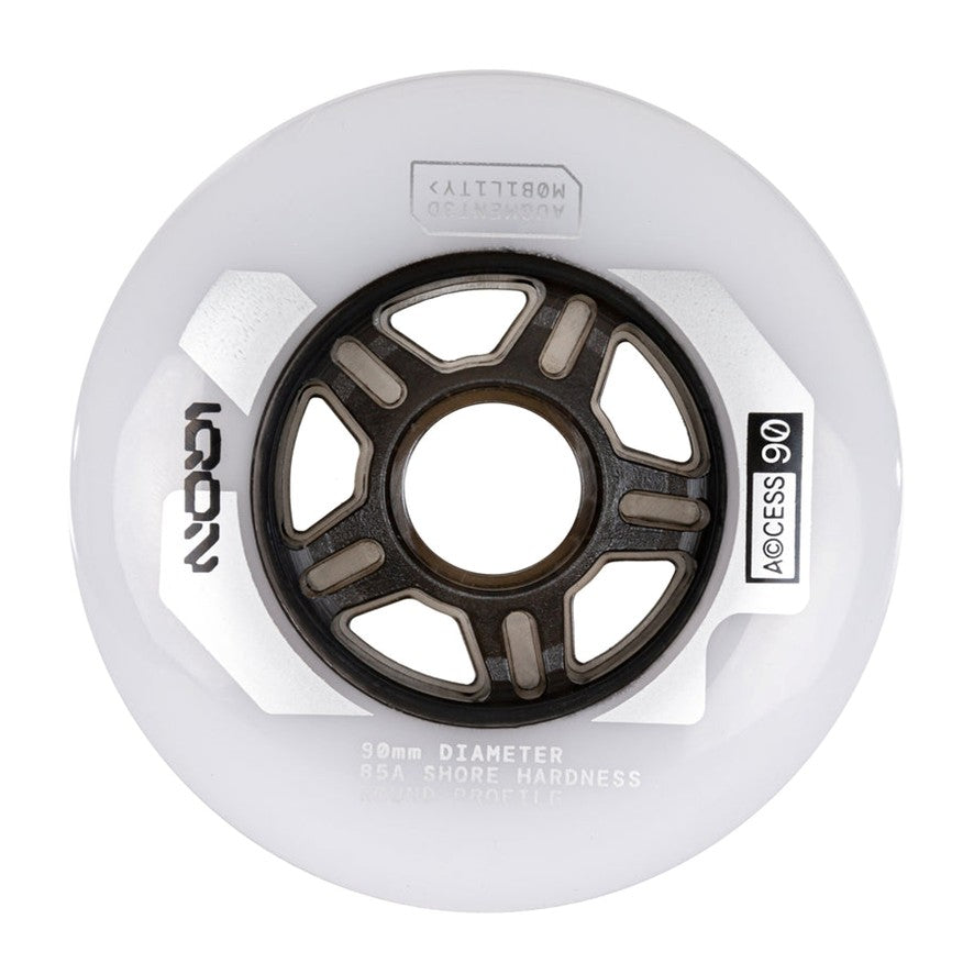 IQON Access 90mm Inline Skate Rollerblade White Wheels 85A - 4 Pack - Lucky Skates 