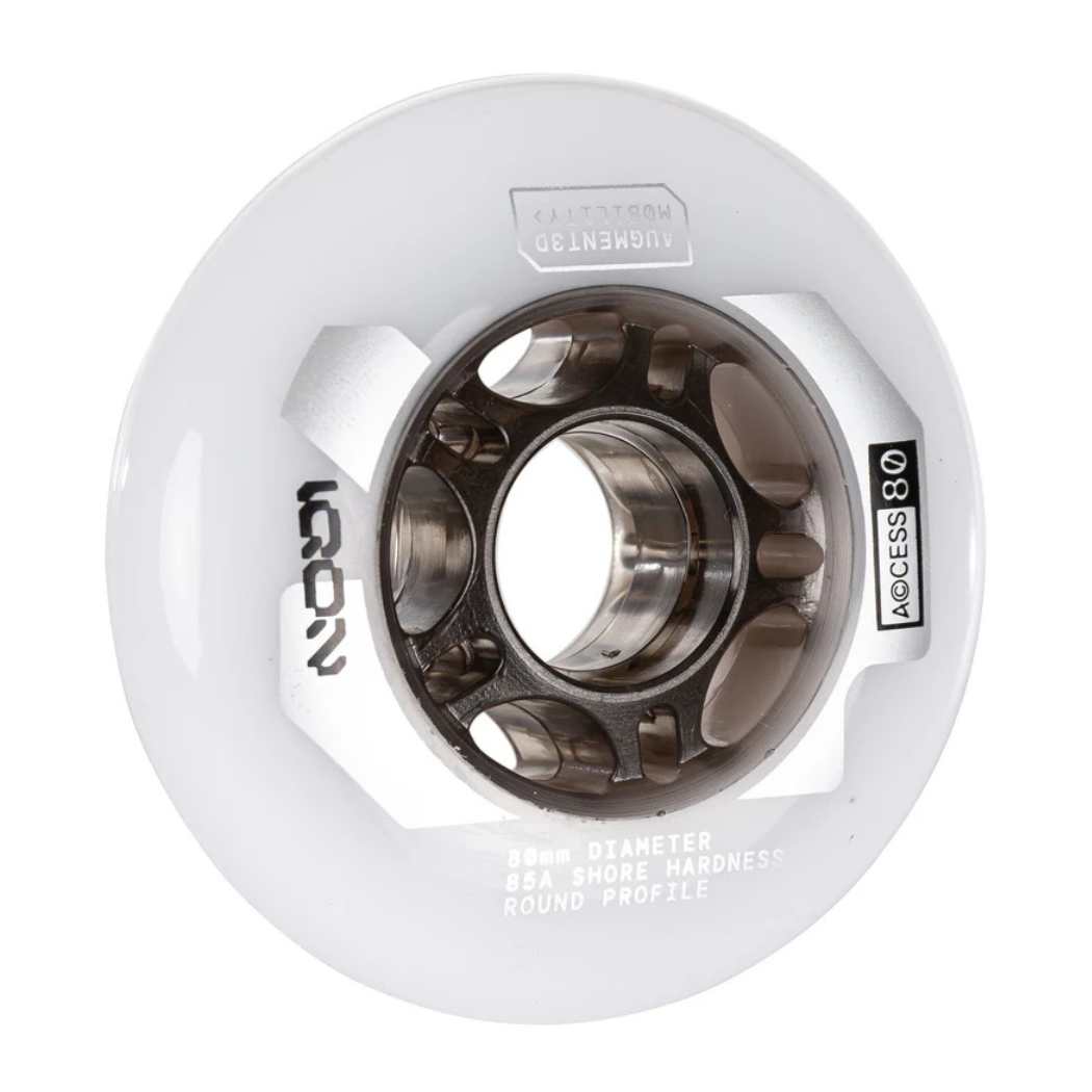 IQON Access Inline Wheels 80mm 85A White 4 Pack - Lucky Skates 