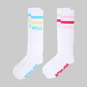 Impala Knee High Skater Socks White with stripes - Lucky Skates 