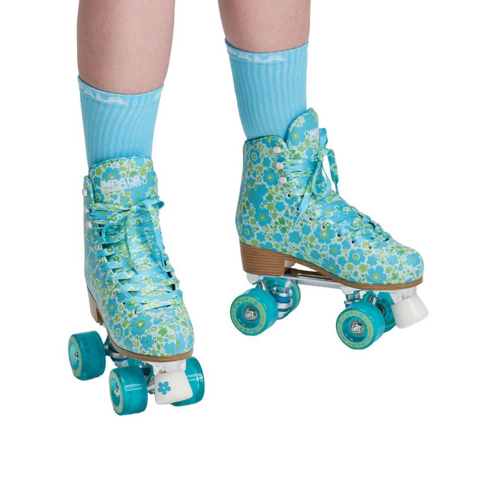 Impala Quad Roller Skates High Top Ditsy Blue Floral - Lucky Skates 