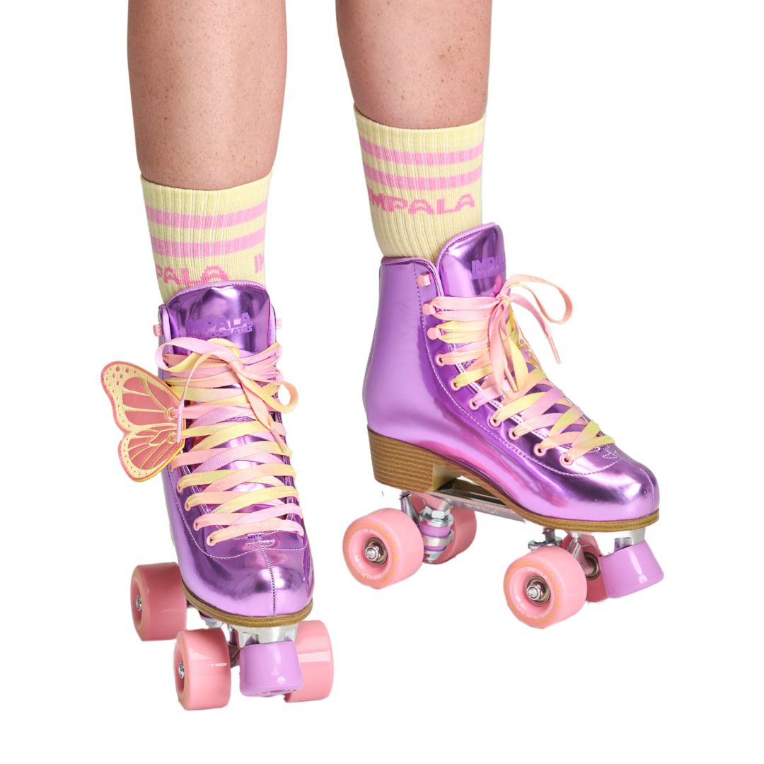 Impala Lavender Flutter Roller Skates Pink Purple Metallic - Lucky Skates 