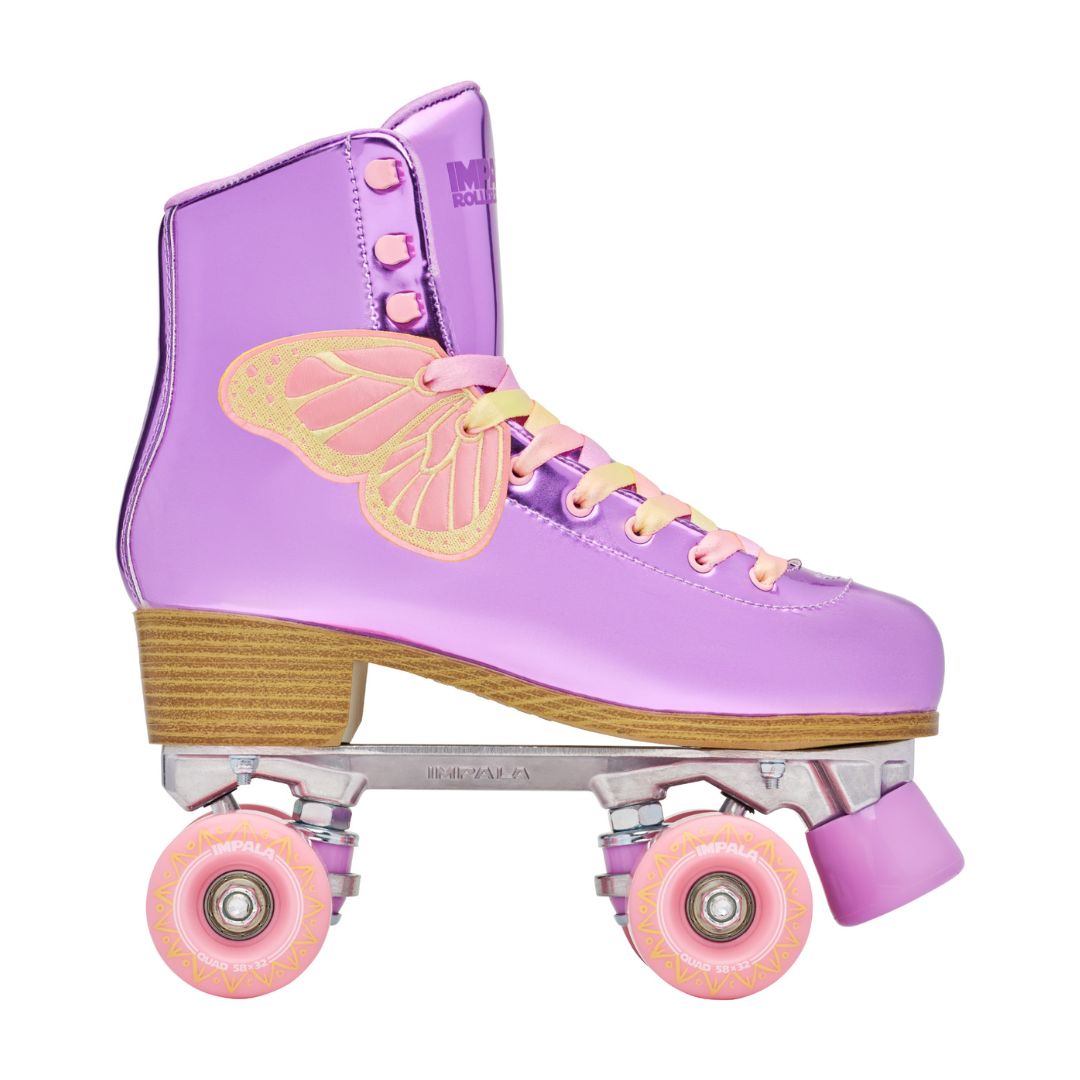 Impala Lavender Flutter Roller Skates Pink Purple Metallic - Lucky Skates 
