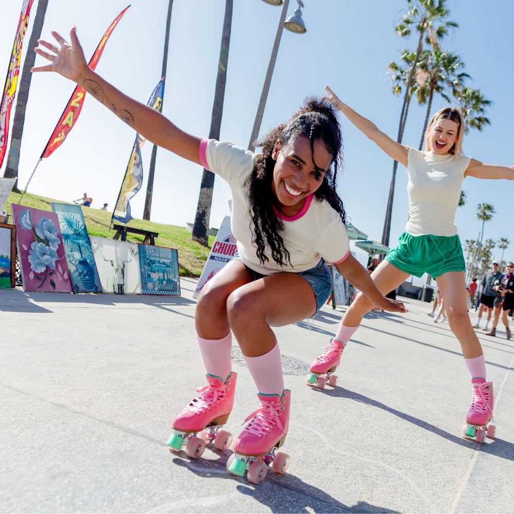 Impala Watermelon Quad High Top Roller Skates Pink Green - Lucky Skates 