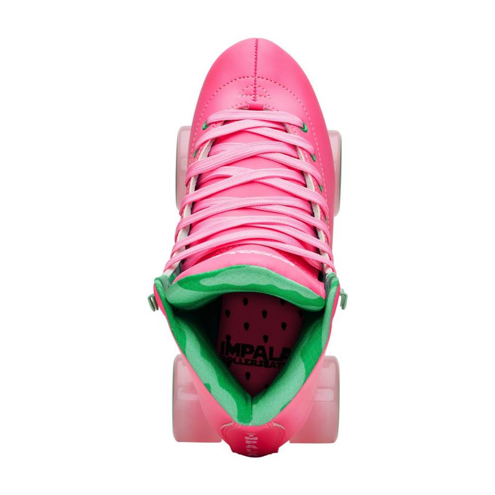 Impala Watermelon Quad High Top Roller Skates Pink Green - Lucky Skates