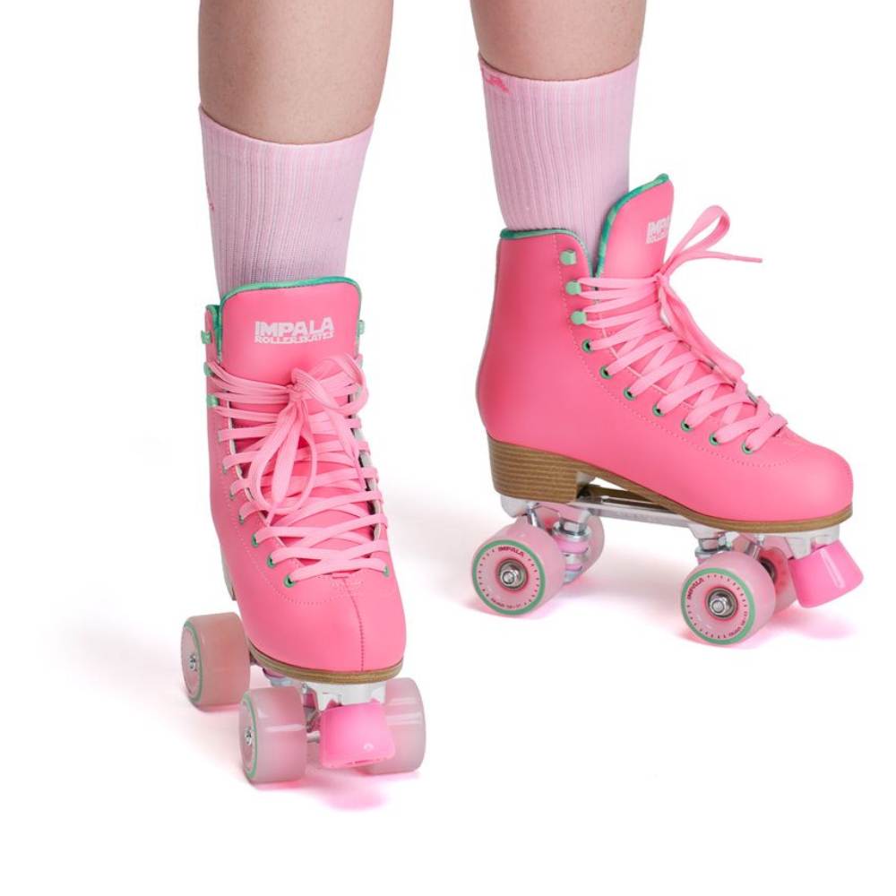Impala Watermelon Quad High Top Roller Skates Pink Green - Lucky Skates