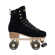 Impala Samira Black Night High Top Quad Artistic Roller Skates Leather Suede Black Gold - Lucky Skates 