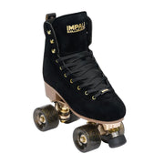 Impala Samira Black Night High Top Quad Artistic Roller Skates Leather Suede Black Gold - Lucky Skates 