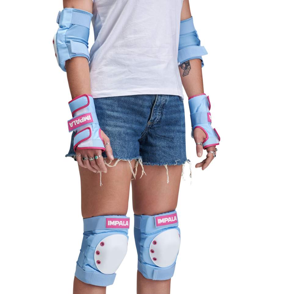 Impala Blue Raspberry Pink Adult Protective Pack Knee Pads Elbow Pads - Lucky Skates  