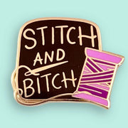 Sewing Stitch Bitch Craft Lapel Pin - Lucky Skates 