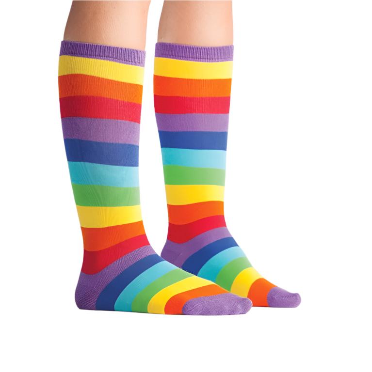 Sock It To Me Super Juicy Rainbow Youth Knee High Socks - Lucky Skates