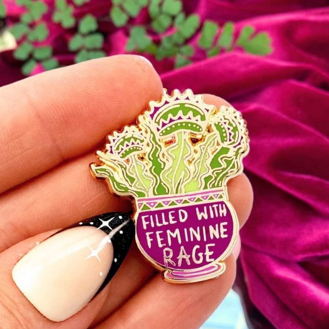 Jubly Umph Filled With Feminine Rage Pin Lapel - Lucky Skates 