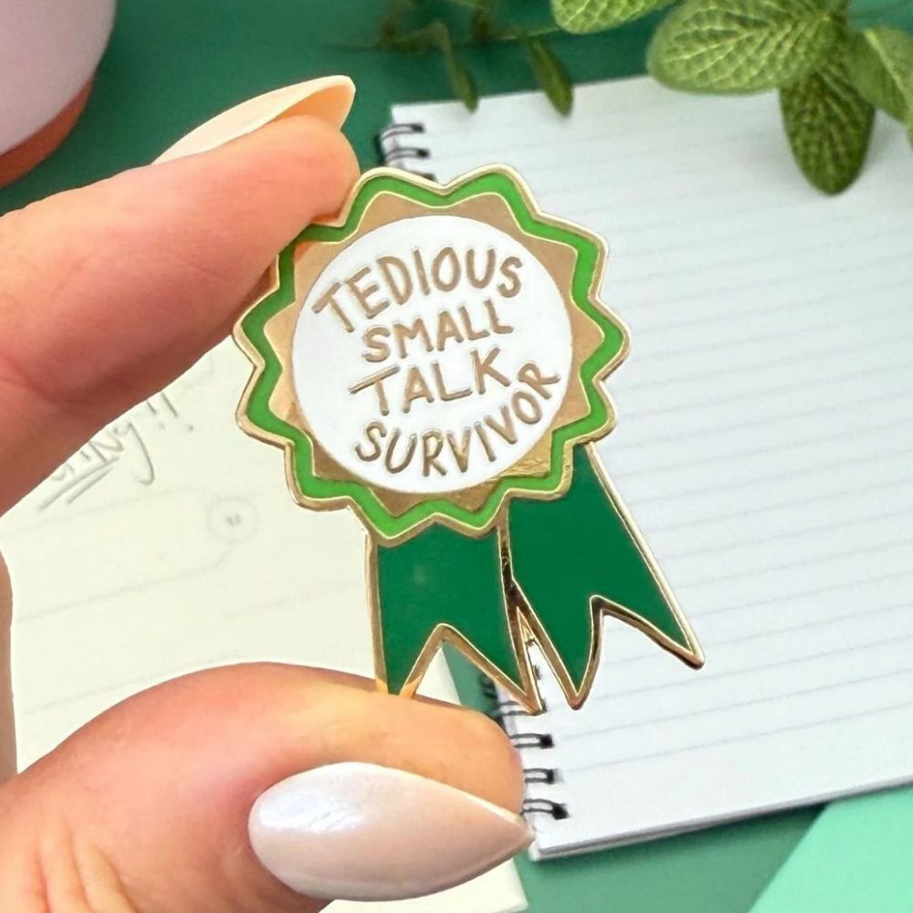 Jubly Umph Tedious Small Talk Survivor Award Pin
