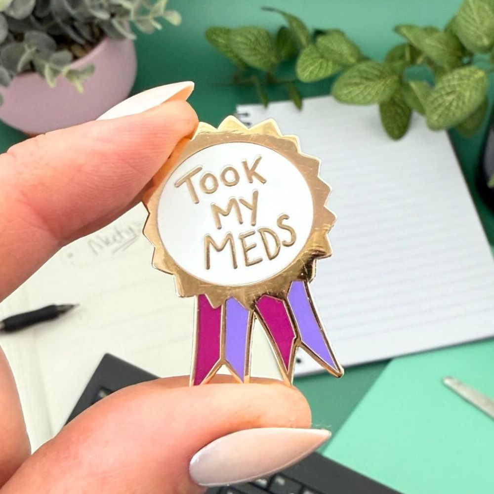 Jubly Umph Took My Meds Award Pin Lapel - Lucky Skates 