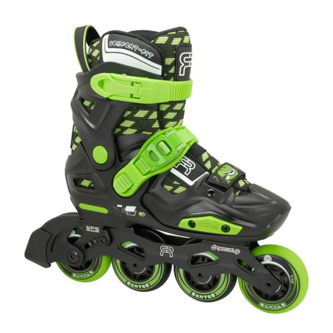 Kids Adjustable Black Green FR EZX Adjustable Inlines - Lucky Skates 