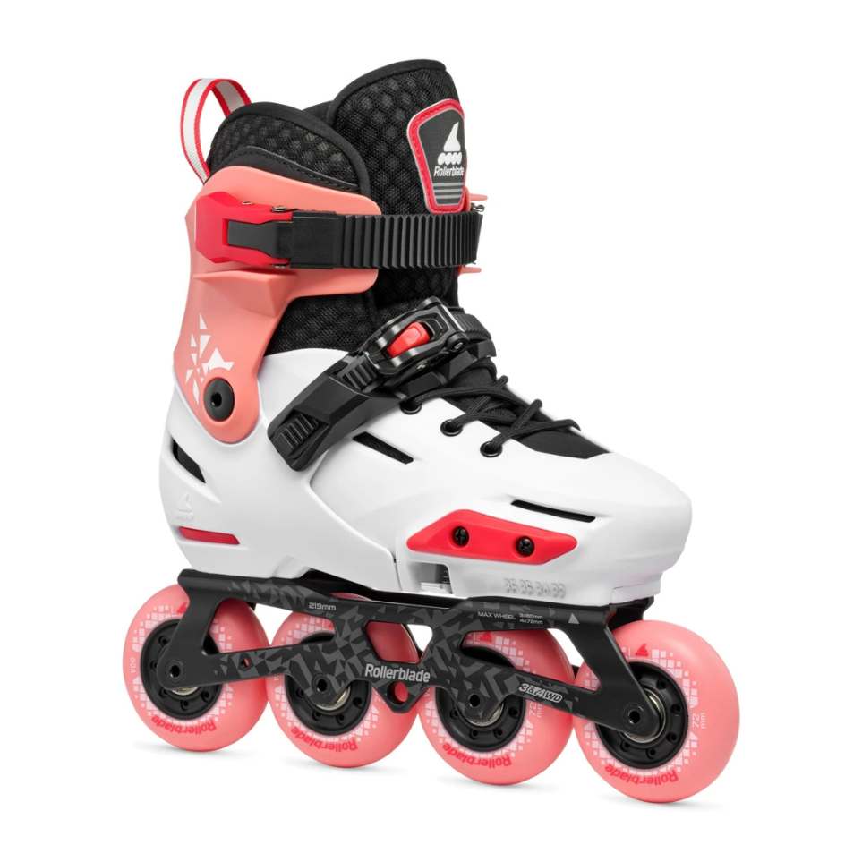 Rollerblade Apex Children's Adjustable Inline Skates Coral White - Lucky Skates 