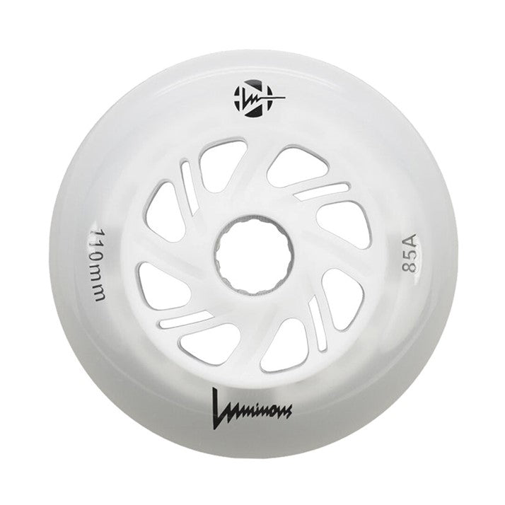 Luminous Light Up Inline Wheel White 110mm 85A - Lucky Skates