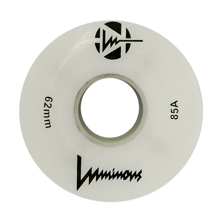 Luminous Light Up Quad Wheels White 85A - 4 pack - Lucky Skates