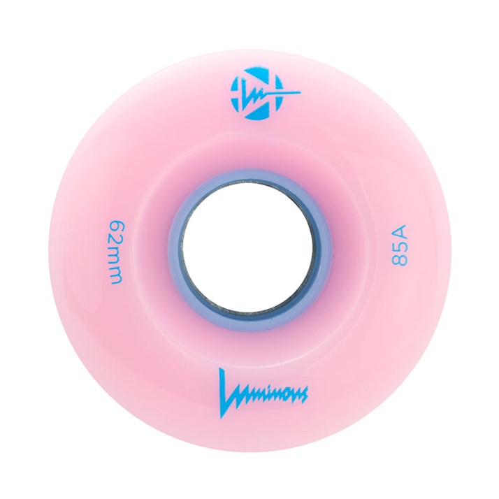 Luminous Light Up Quad Wheels Light Pink Blue 85A - 4 pack - Lucky Skates