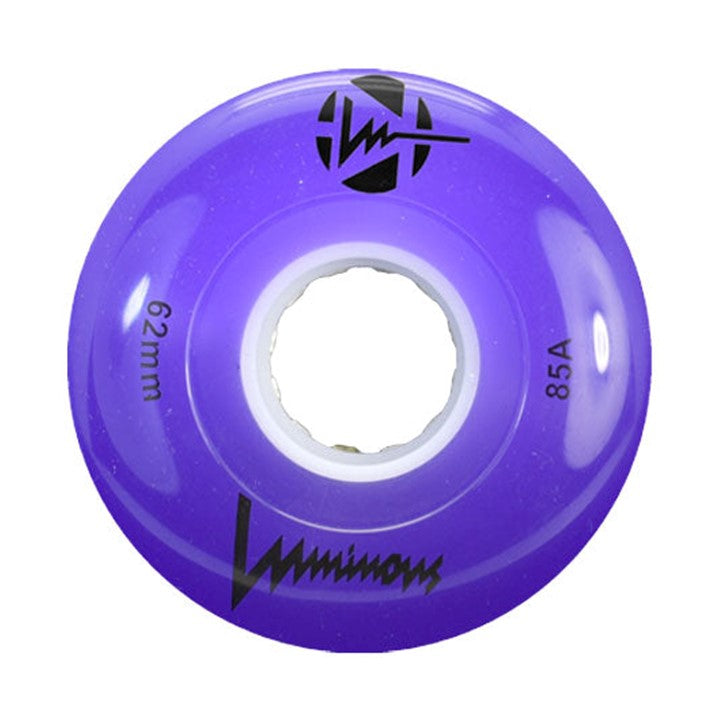 Luminous Light Up Quad Wheels Purple 85A - 4 pack - Lucky Skates