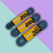 Lucky Laces Aqua Purple Duet Skate Laces Shoe Laces 54" (137cm), 72" (183cm), 96" (244cm) - Lucky Skates 