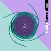 Lucky Laces Aqua Purple Duet Skate Laces Shoe Laces 54" (137cm), 72" (183cm), 96" (244cm) - Lucky Skates 