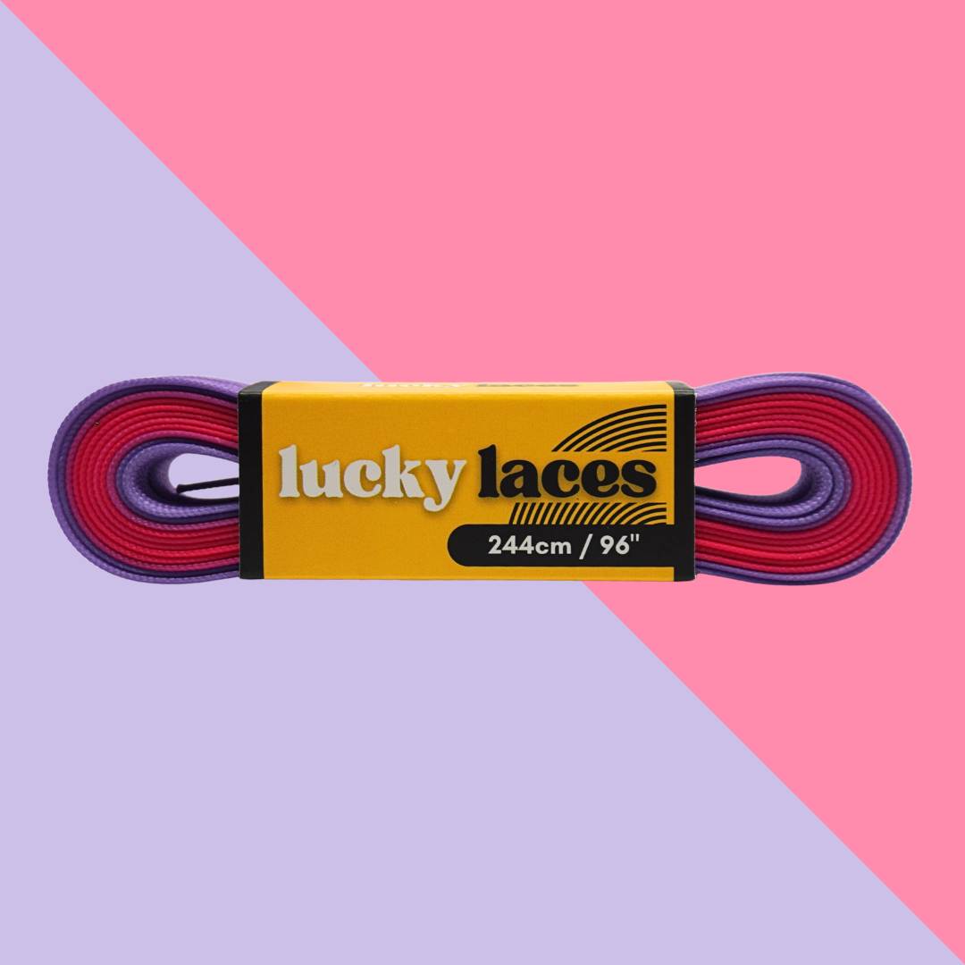 Lucky Laces Pink Purple Duet Skate Laces Shoe Laces 54" (137cm), 72" (183cm), 96" (244cm) - Lucky Skates