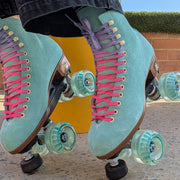 Lucky Laces Pink Purple Duet Skate Laces Shoe Laces 96" (244cm) in Moxi Lolly Roller Skates - Lucky Skates