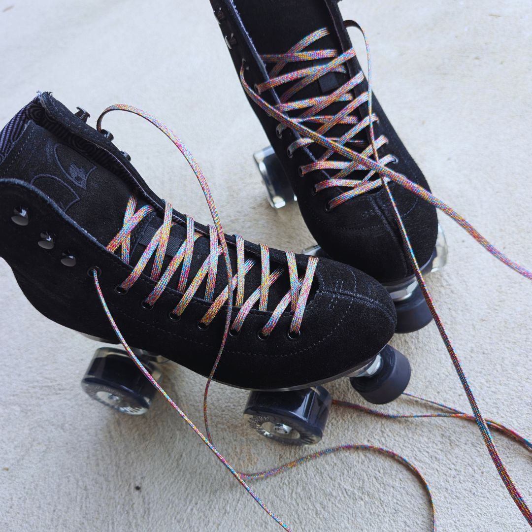 Lucky Laces Rainbow Glitter Rollerskate Laces 96" (244cm) - Lucky Skates 