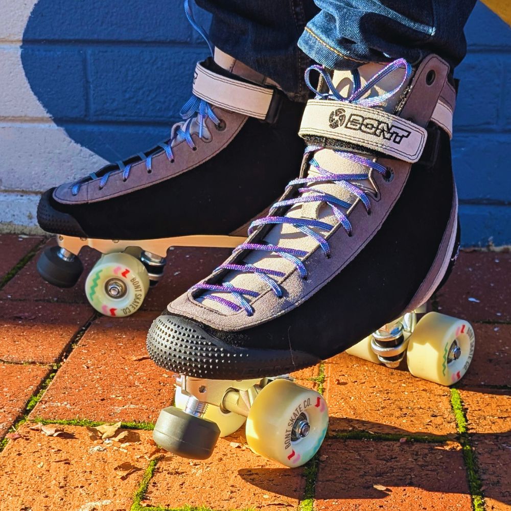 Lucky Laces Purple Teal Glitter Roller Skate Laces Shoe Laces - Lucky Skates 