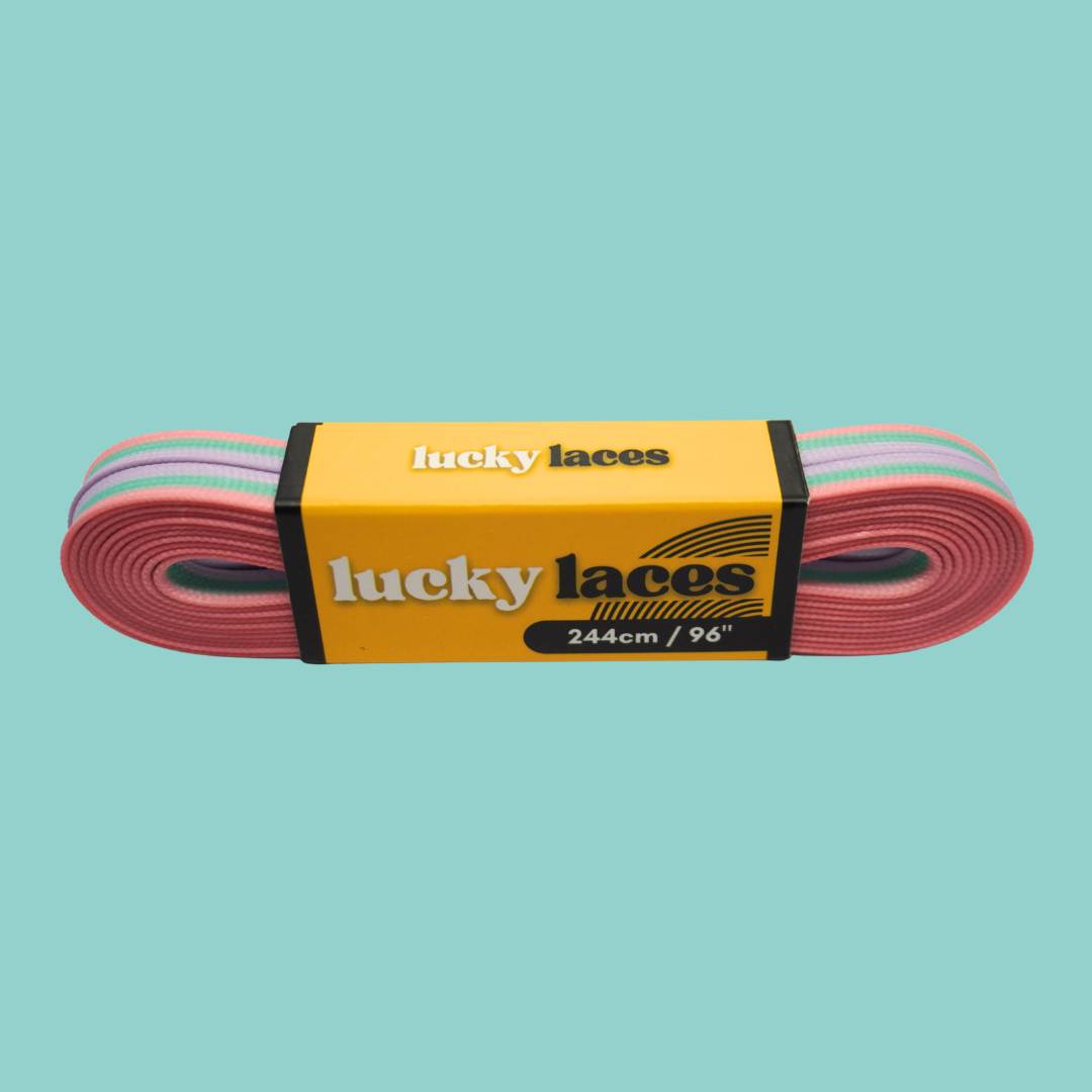Lucky Laces Ice-Cream Rainbow Skate Laces Shoe Laces 54" (137cm), 72" (183cm), 96" (244cm) - Lucky Skates 