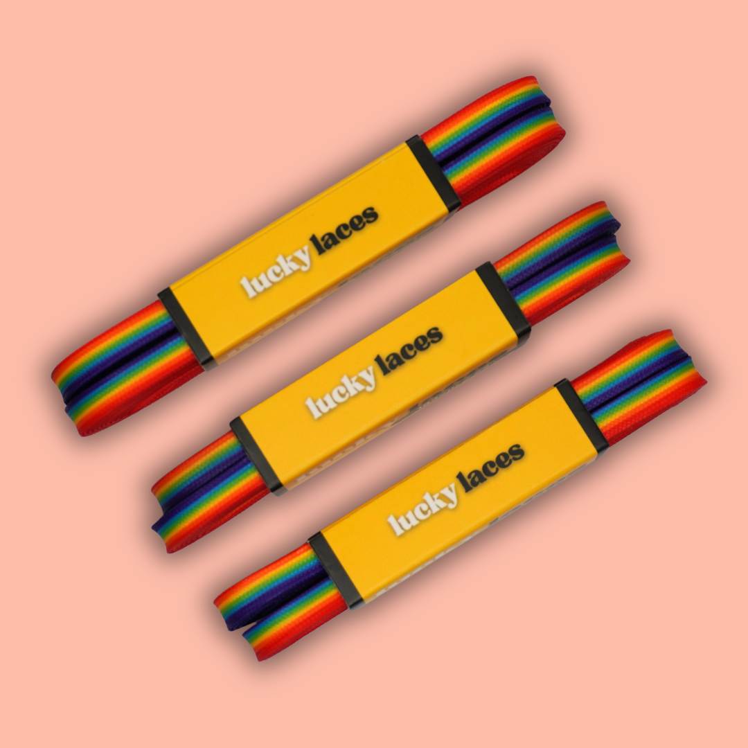 Lucky Laces Rainbow Bright Skate Laces Shoe Laces 54" (137cm), 72" (183cm), 96" (244cm) - Lucky Skates 