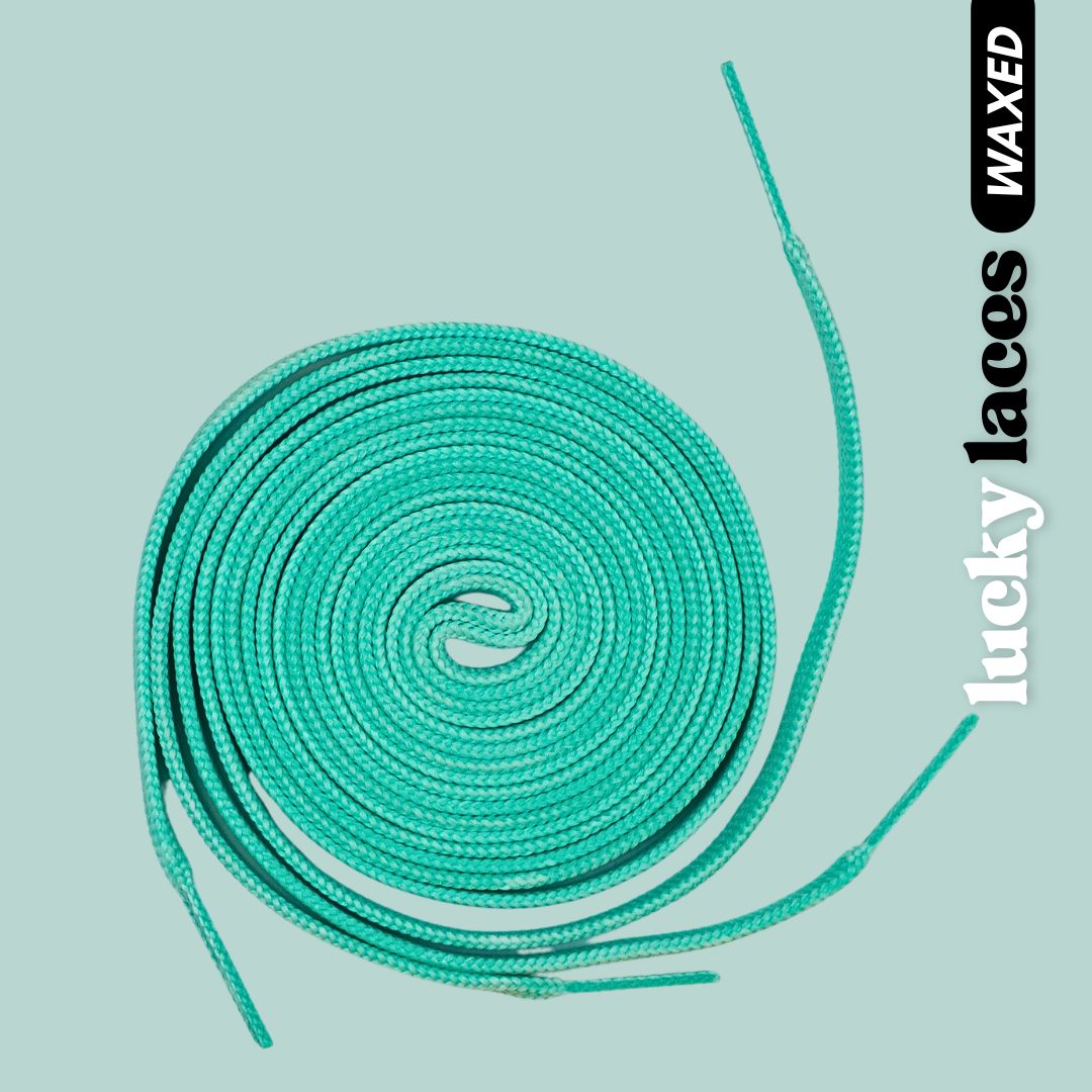 Lucky Laces Aqua Coast Waxed Skate Laces Shoe Laces 54" (137cm), 72" (183cm), 96" (244cm) - Lucky Skates 