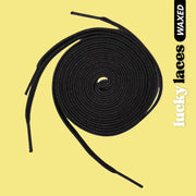 Lucky Laces Pitch Black Waxed Skate Laces Shoe Laces 54" (137cm), 72" (183cm), 96" (244cm) - Lucky Skates 